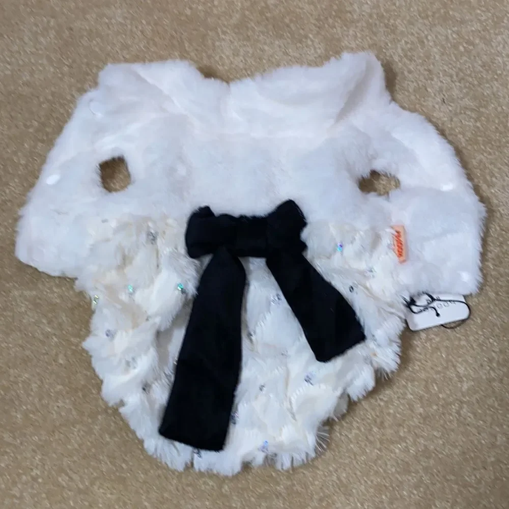 Dog Coat with Sparkles and Bow Size S NWT